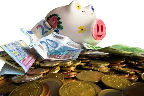 sparschwein geldscheine geldmünzen
