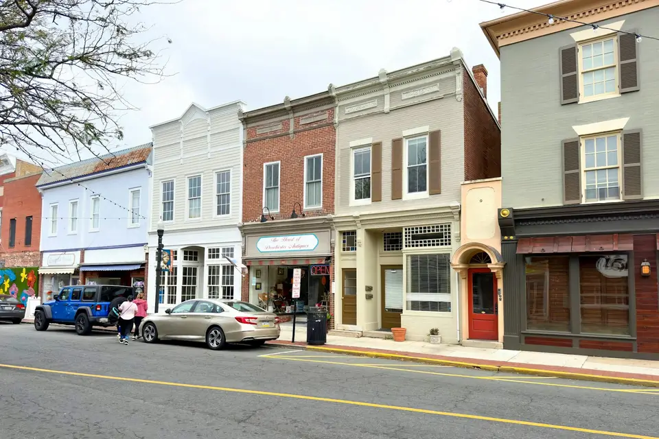 Row of buildings along a town street