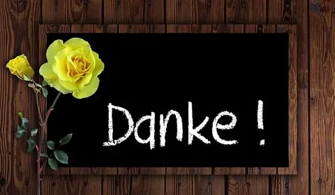 danke gelbe rose
