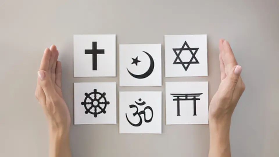 Unterschiedliche religiöse Symbole