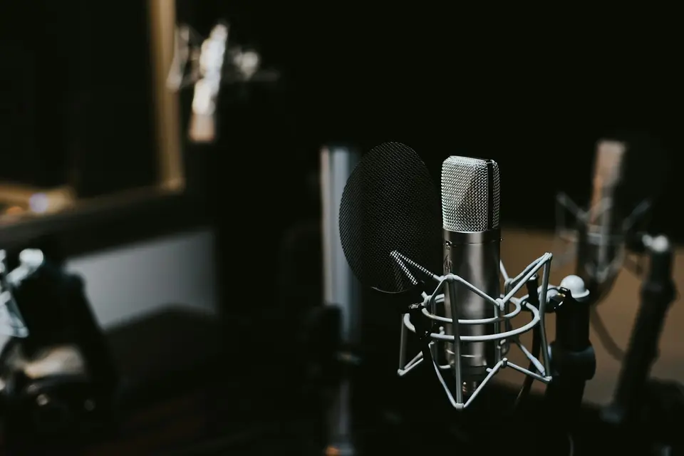 Studio microphone close-up