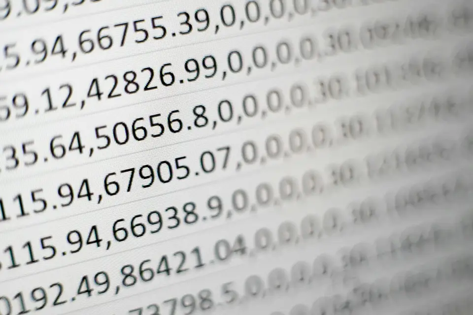 Printed pages with columns of numbers