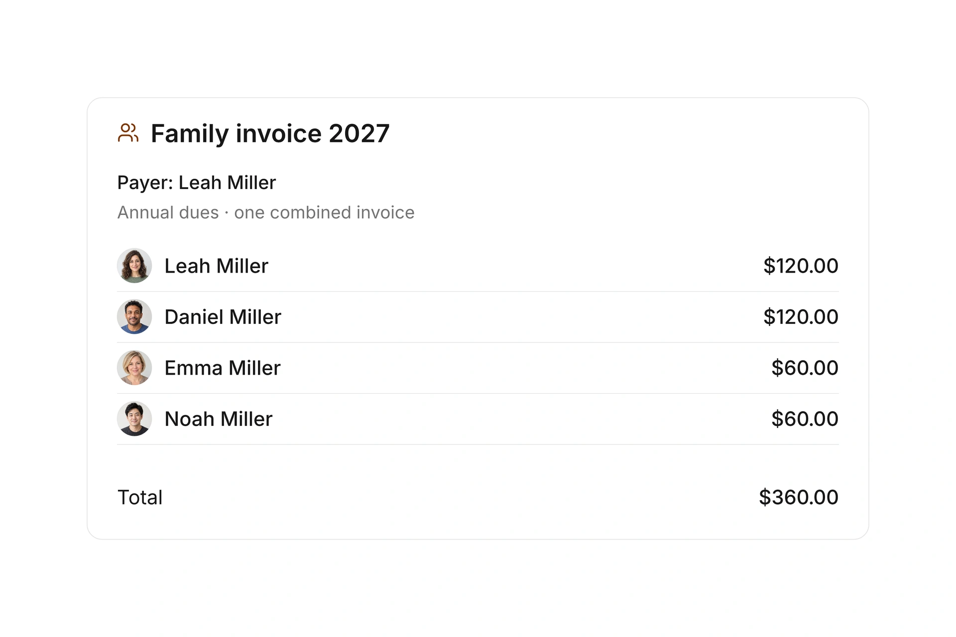 Bill families together