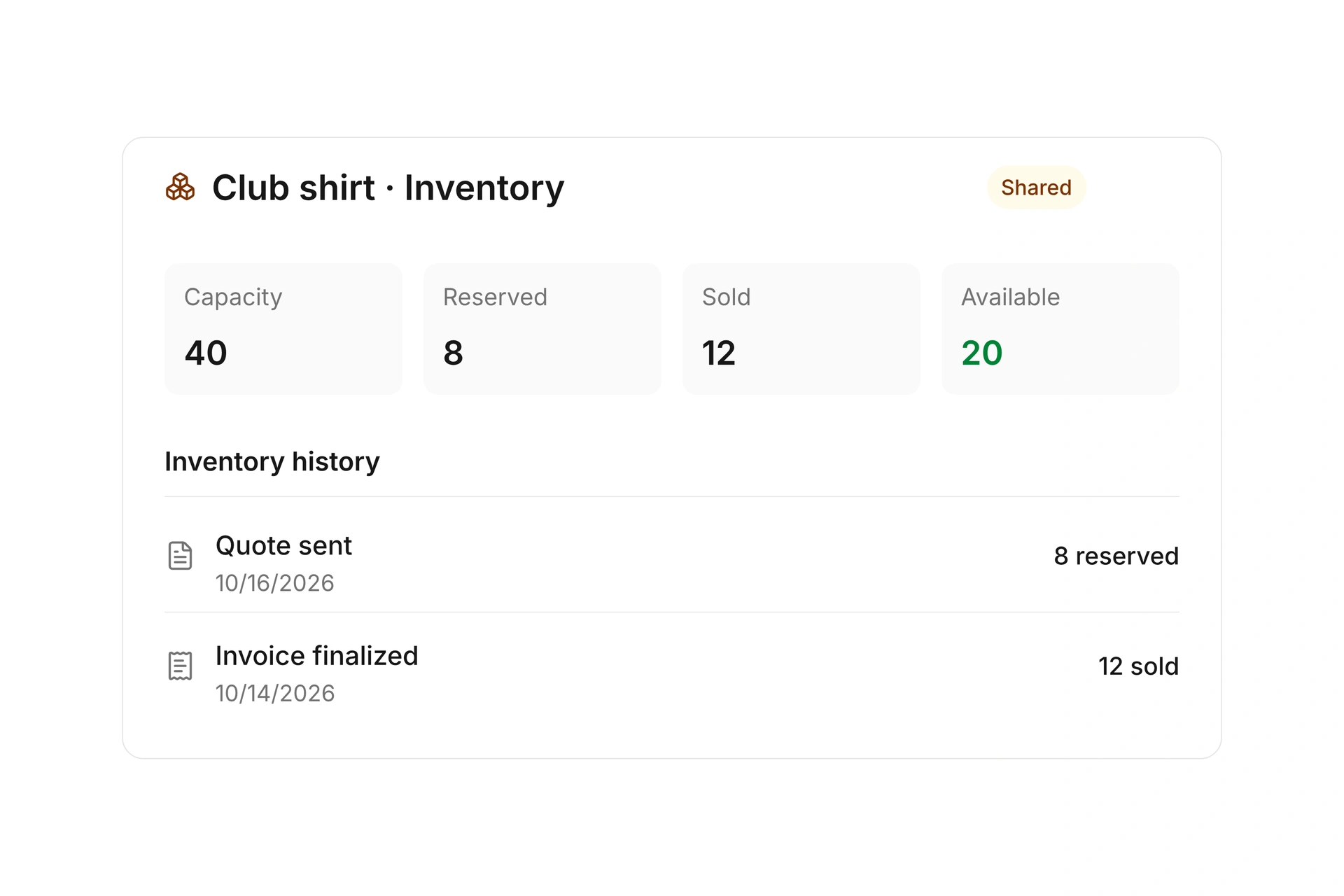 Manage stock and reservations