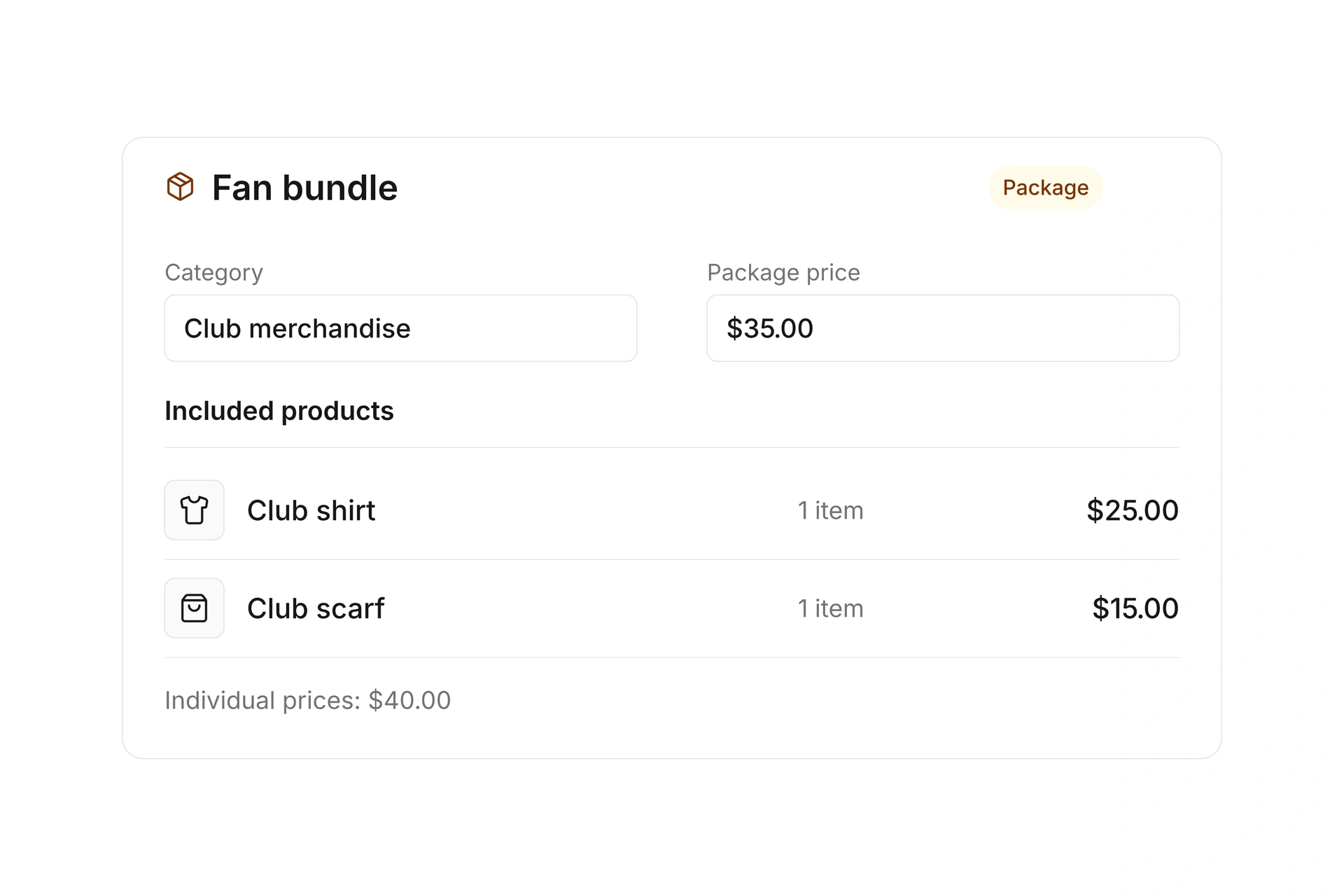 Build products and packages