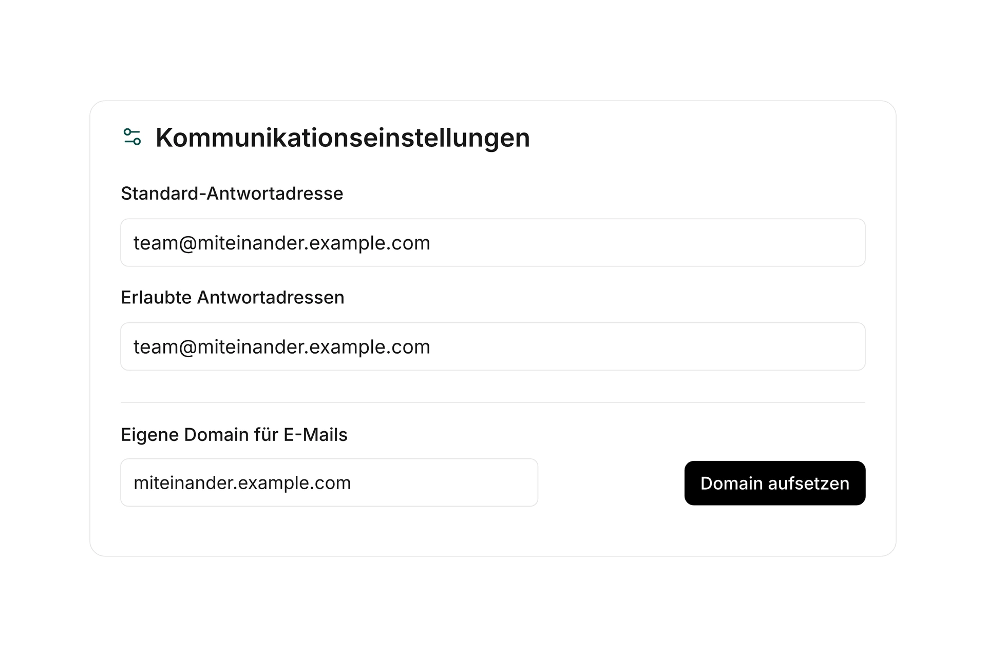 Mit deinem Absender auftreten