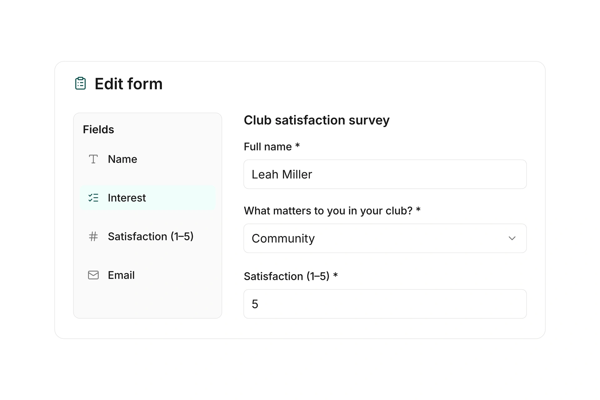 Build forms for your club’s needs