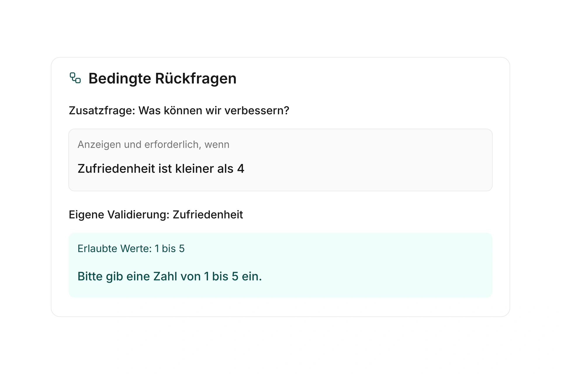 Fragen und Berechnungen passend steuern