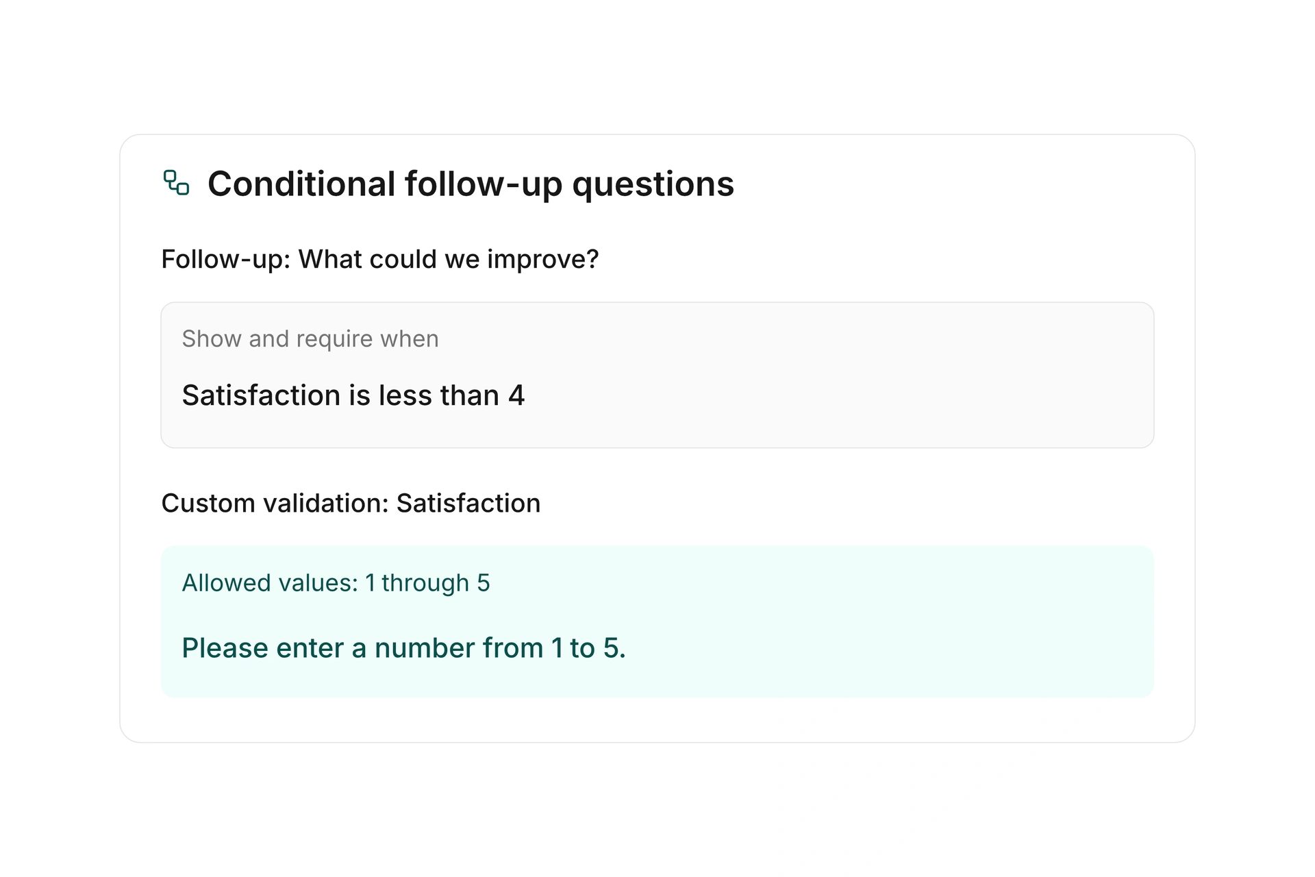 Control questions, rules, and calculations