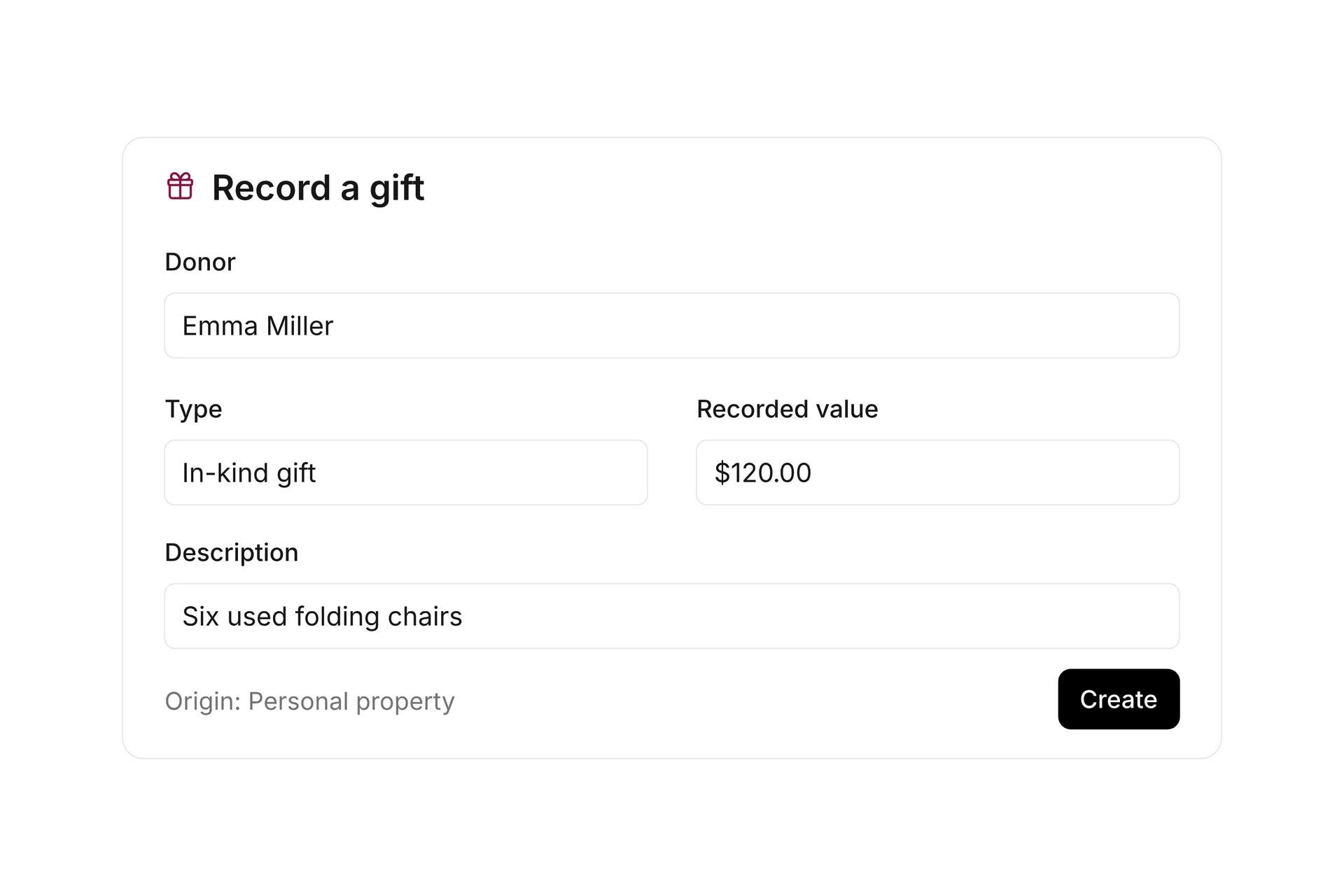 Record monetary and in-kind gifts