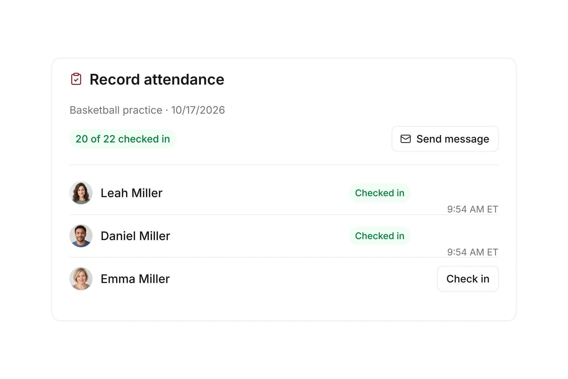 Organize check-ins and communication