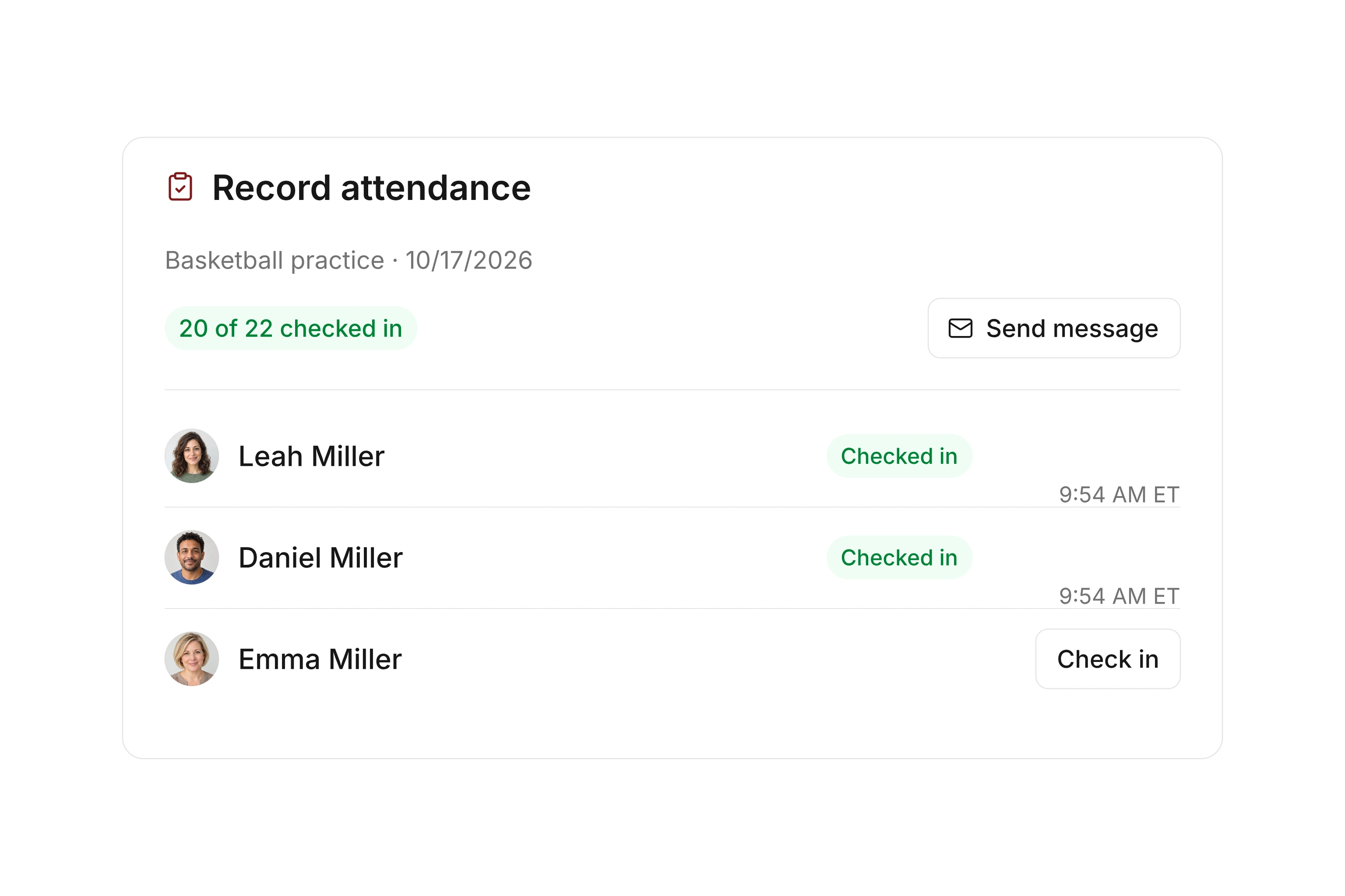 Organize check-ins and communication