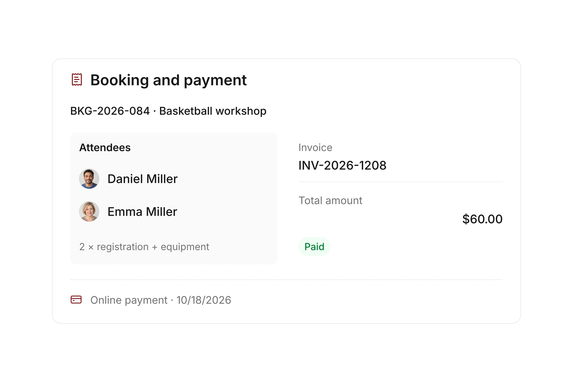 Bill bookings and manage cancellations
