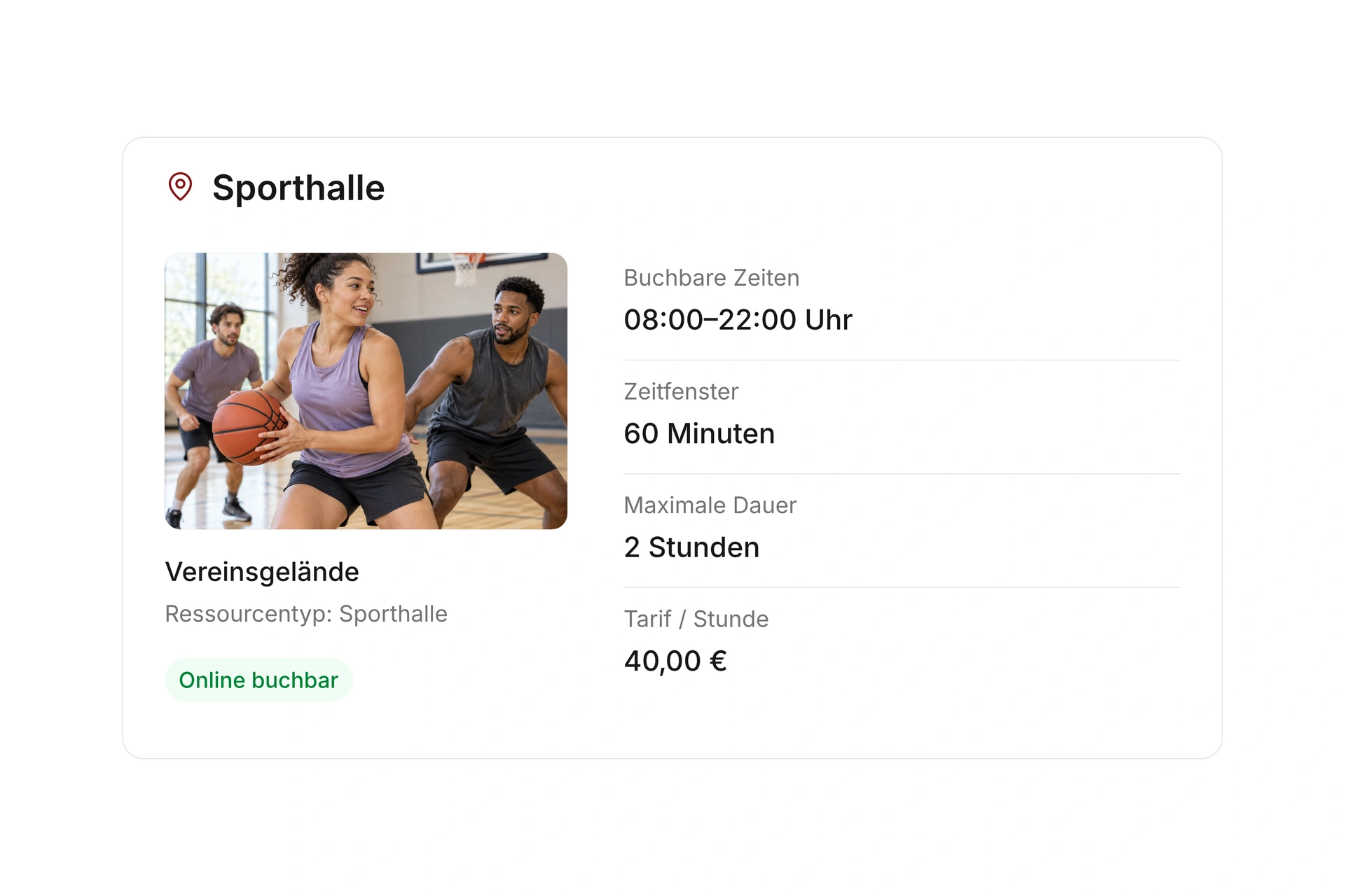 Räume, Plätze und Material anbieten