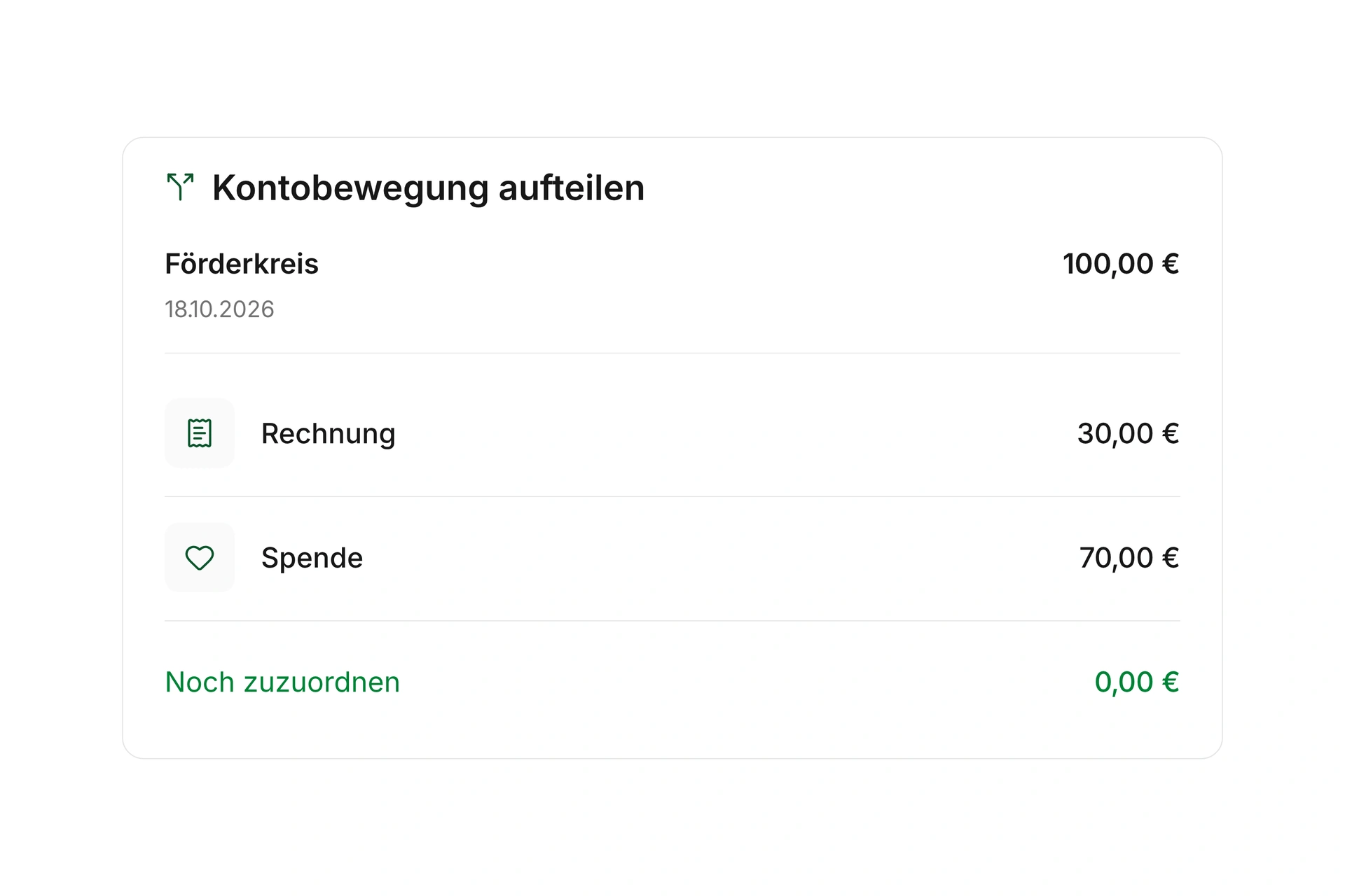 Zahlungen zuordnen und aufteilen