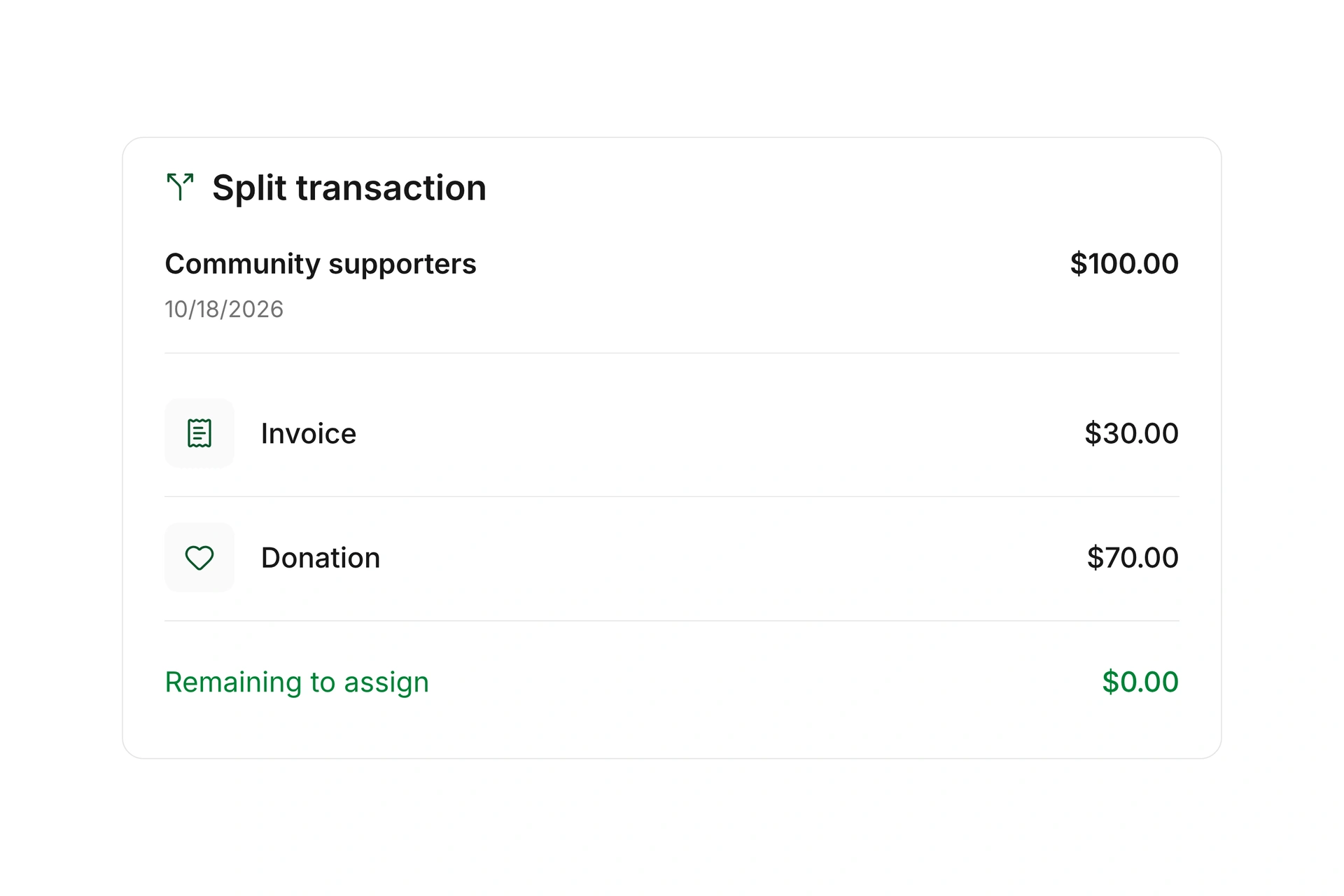 Match and split payments