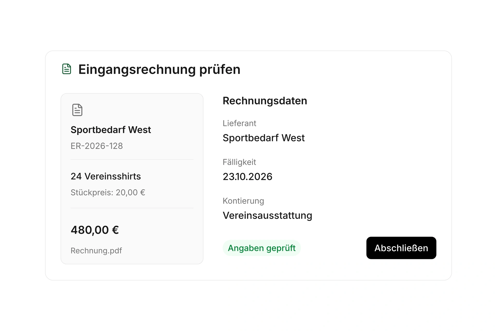 Rechnungen und Eingangsbelege verwalten