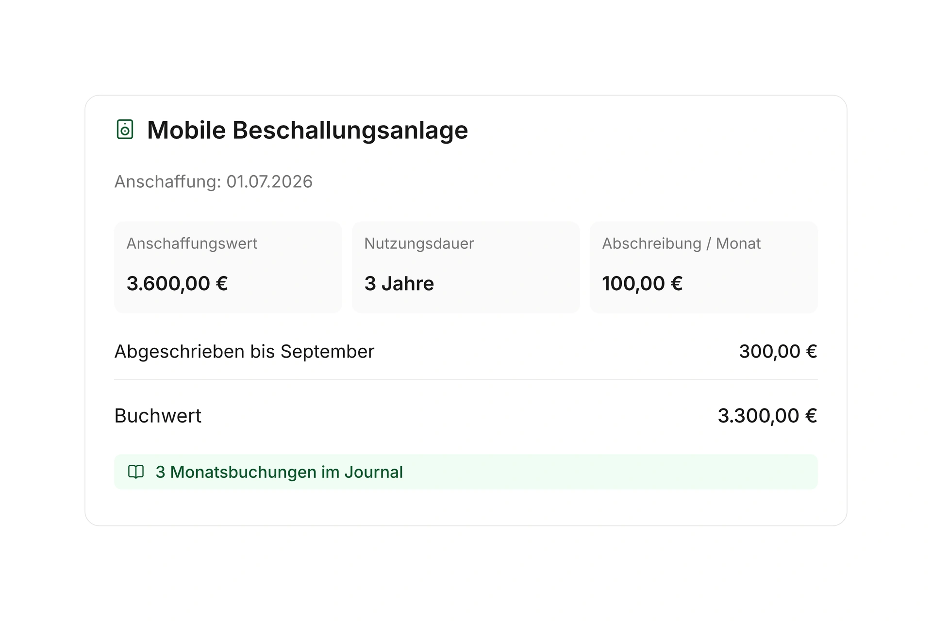 Anlagen und Abschreibungen verwalten