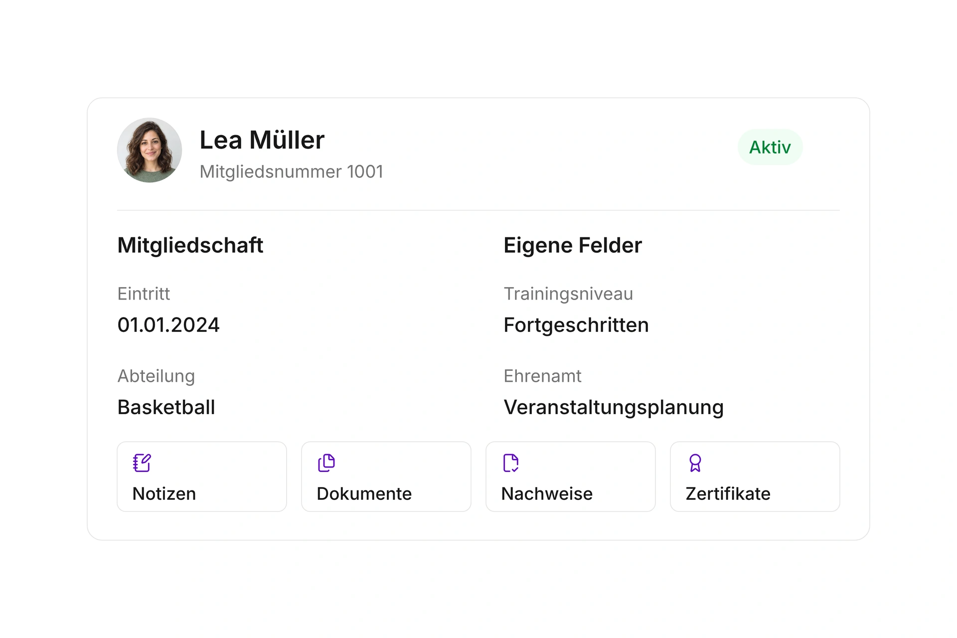 Mitgliederprofile und eigene Felder
